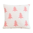 thumbnail image 2 of Anhility Christmas Throw Pillow Covers 18x18 in 3D Christmas Tree Pillow Pattern Square Case Plush Faux Fur Soft Cozy Cover for Christmas December Holiday Cushion Cover, Pink, 2 of 6