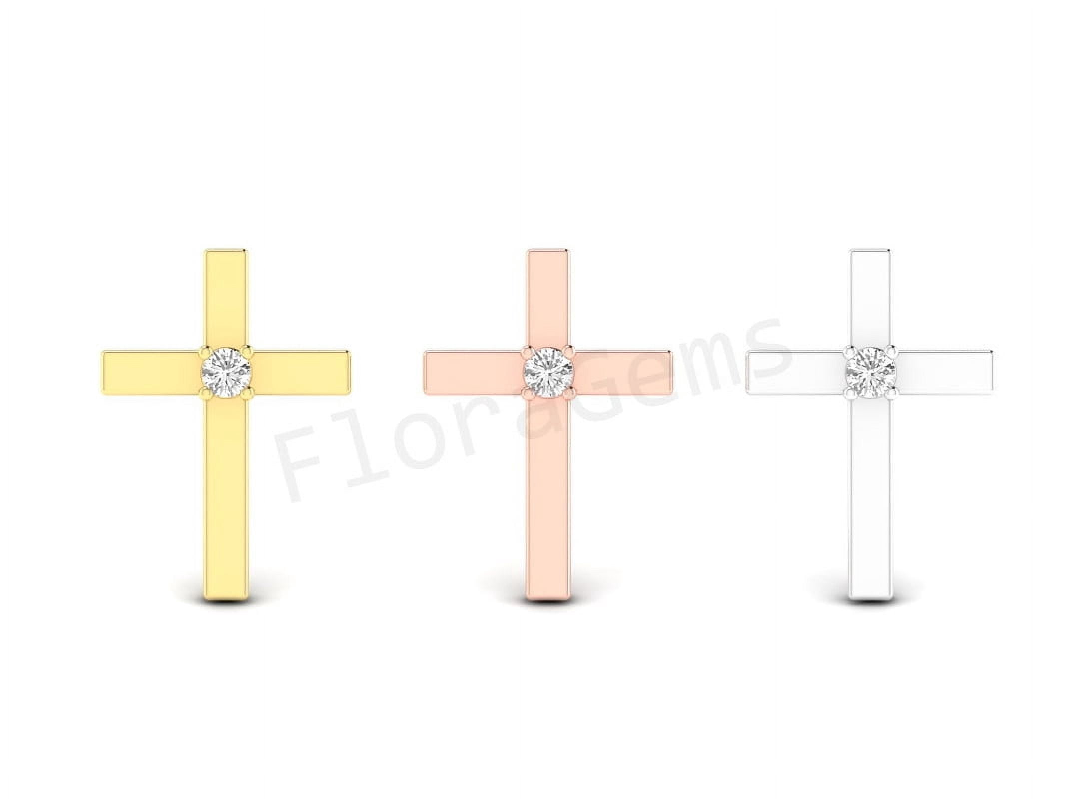 Cross Stud Earrings For Women's In 14K Rose Gold Over 925 Sterling Silver Screw Back Earrings Gift For Wife