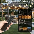 thumbnail image 4 of 100FT Solar String Lights Outdoor Waterproof, Patio Lights with Remote Control & 30+2 Dimmable ST38 Edison Bulbs Shatterproof,Solar Powered String Lights for Outside Garden Backyard, 4 of 7