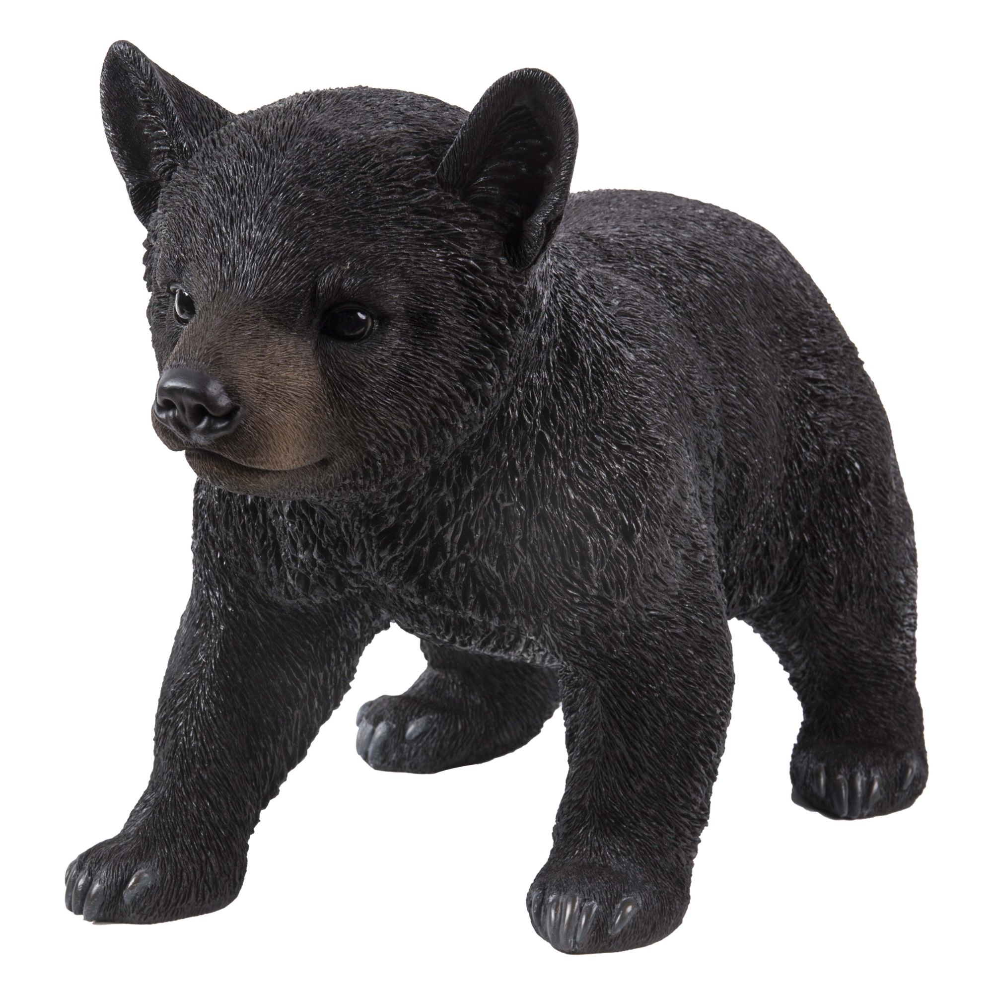 14.5" Black and Brown Bear Cub Walking Statue