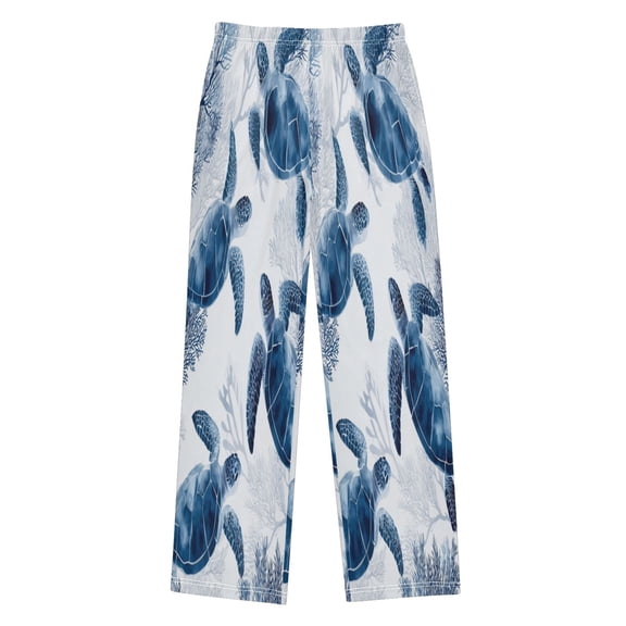 Boy's Pajama Pants Boys' Long Sleep Pants Children's Pajama Pants Loose Fitting Pajama Pants are Convenient to Put on and Take off S Blue Turtle