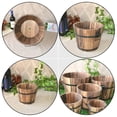 thumbnail image 4 of HLONK 3pcs Wooden Bucket Planters Rustic Patio Planters Flower Pot Container Box for, 4 of 6