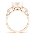 thumbnail image 2 of ANGARA Freshwater Cultured Pearl Ring with Cluster Diamonds in 14K Rose Gold for Women | June Birthstone, Birthday, Anniversary, Jewelry Gift for Women | Natural Pearl Ring, 2 of 9