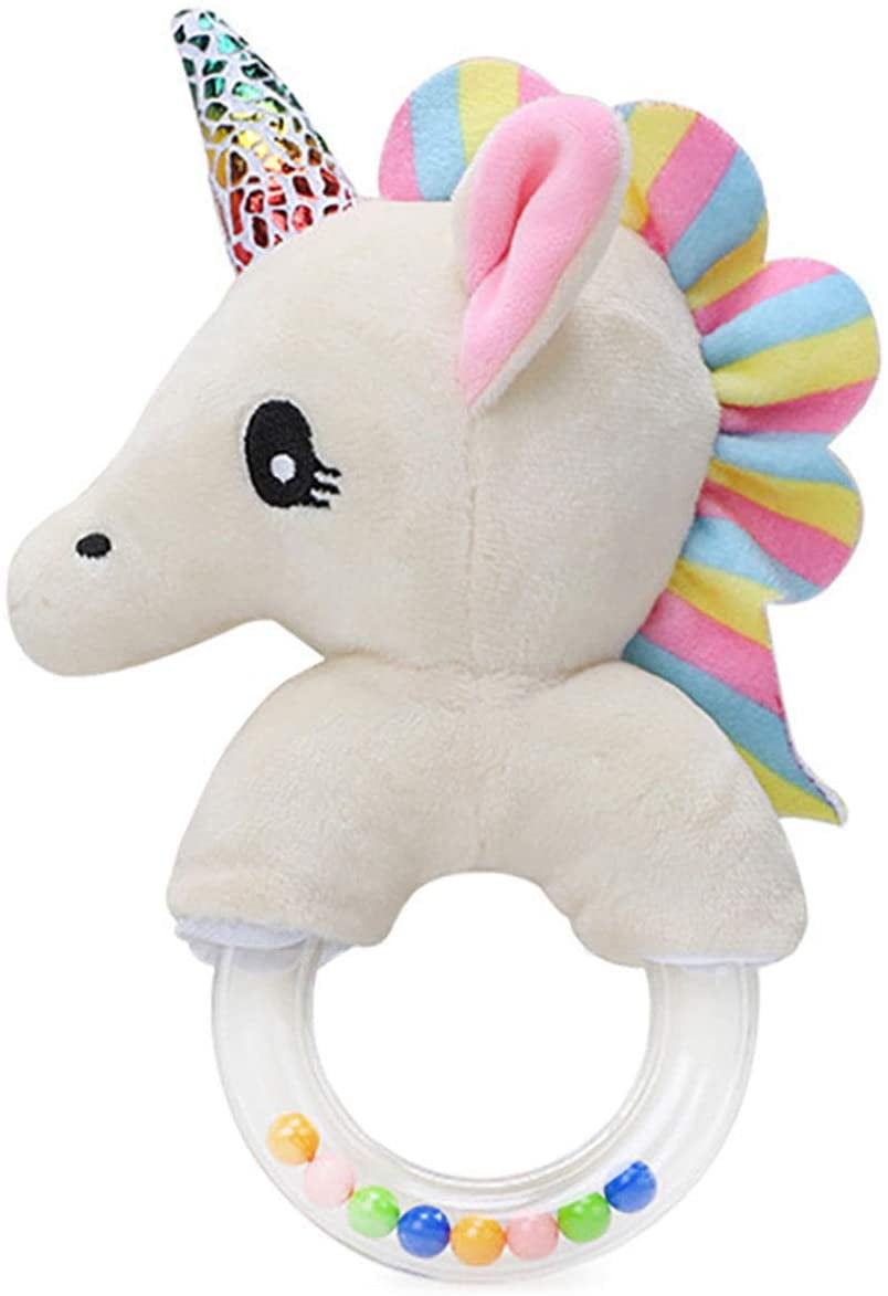 soft baby rattle baby cartoon plush stuffed animal newborn girl boy toy gift-pony
