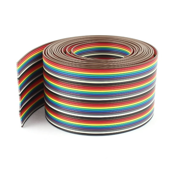 Unique Bargains 10ft 40 Way 40-Pin Rainbow Color Flat Ribbon Cable IDC Wire 1.27mm Pitch