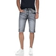 thumbnail image 1 of X RAY Men's Denim Shorts Frayed Hem Slim Look Stretch Jean Short for Men, Ripped Holes, 1 of 7