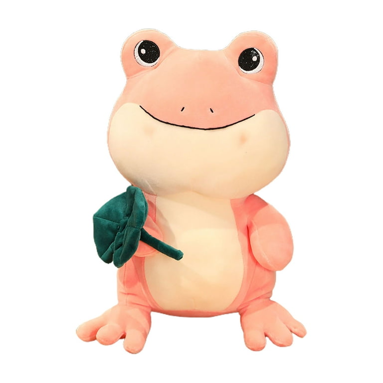Kripyery Frog Plush Toy Soft Lovely Cartoon Frog Hold Lotus Leaf Plushies  Companion Soothing Toy Children Stuffed Animal Sleeping Pillow Couple Gift