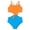 Orange&Blue, variant on Serdomi Big Girls Pink One Piece Swimsuit - High Waisted Cutout Cross Back Adjustable Straps Bathing Suit Size 16