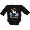thumbnail image 3 of Inktastic I Want a Unicorn for Christmas with Presents Boys or Girls Long Sleeve Baby Bodysuit, 3 of 5
