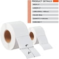 thumbnail image 2 of [4 Jumbo Rolls, 1800/Roll] 4" x 3" Direct Thermal Compatible Labels(not for dymo) - Premium Resolution & Adhesive, 2 of 5