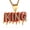 Gold, variant on KING pendant, a fashionable rapper's accessory, a rock-style diamond-encrusted, sparkling stainless steel necklace, suitable for both men and women.