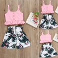 thumbnail image 1 of 2pcs/set Summer Toddler Baby Girls Vest Crop Tops Short Pants Outfits Clothes Set, 1 of 5