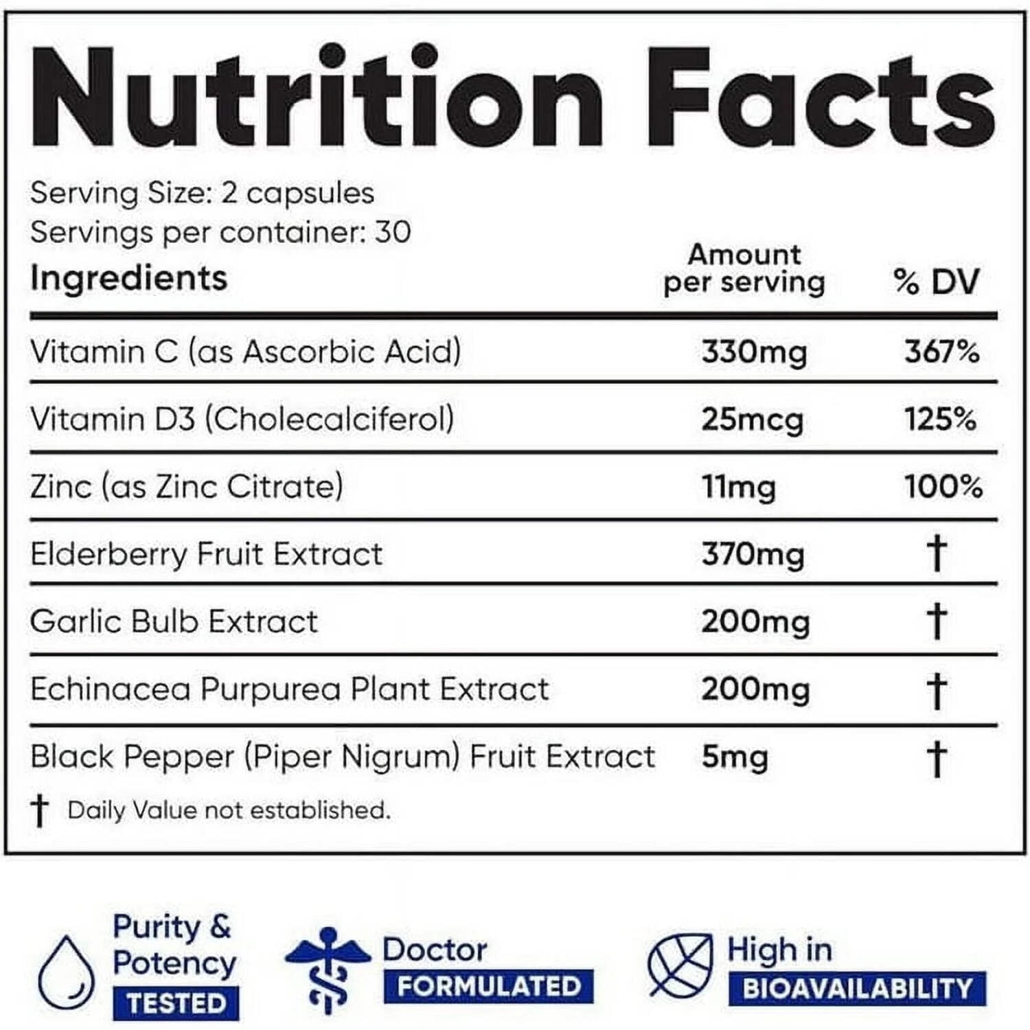 Immuneti - Advanced Immune Defense, 6-in-1 Powerful Blend of Vitamin C, Vitamin D3, Zinc, Elderberries, Garlic Bulb, Echinacea - 3 Pack - Supports Overall Health