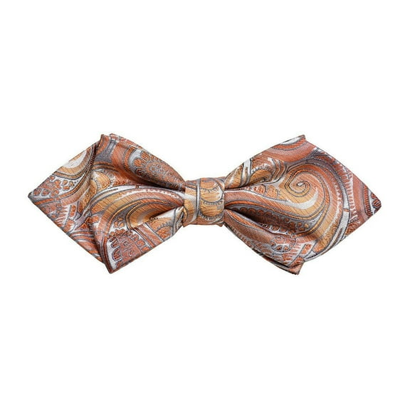 Coral Paisley Silk Bow Tie
