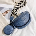 thumbnail image 3 of Bolsa De Pecho Bolsa de pecho con patrón de cocodrilo, Bolsa de hombro con cadena y correa ancha tejida para el trabajo (azul) Hugtrwg Para Estrenar, 3 of 8
