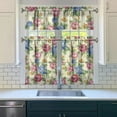 thumbnail image 3 of Pioneer Kitchen Curtains and Valance Set 36 Inch Tier Rose Floral Print 3 Pieces Set Dining Room Small Curtain Drapes Cafe Curtains Valance for Home Decor Rod Pocket, 3 of 6