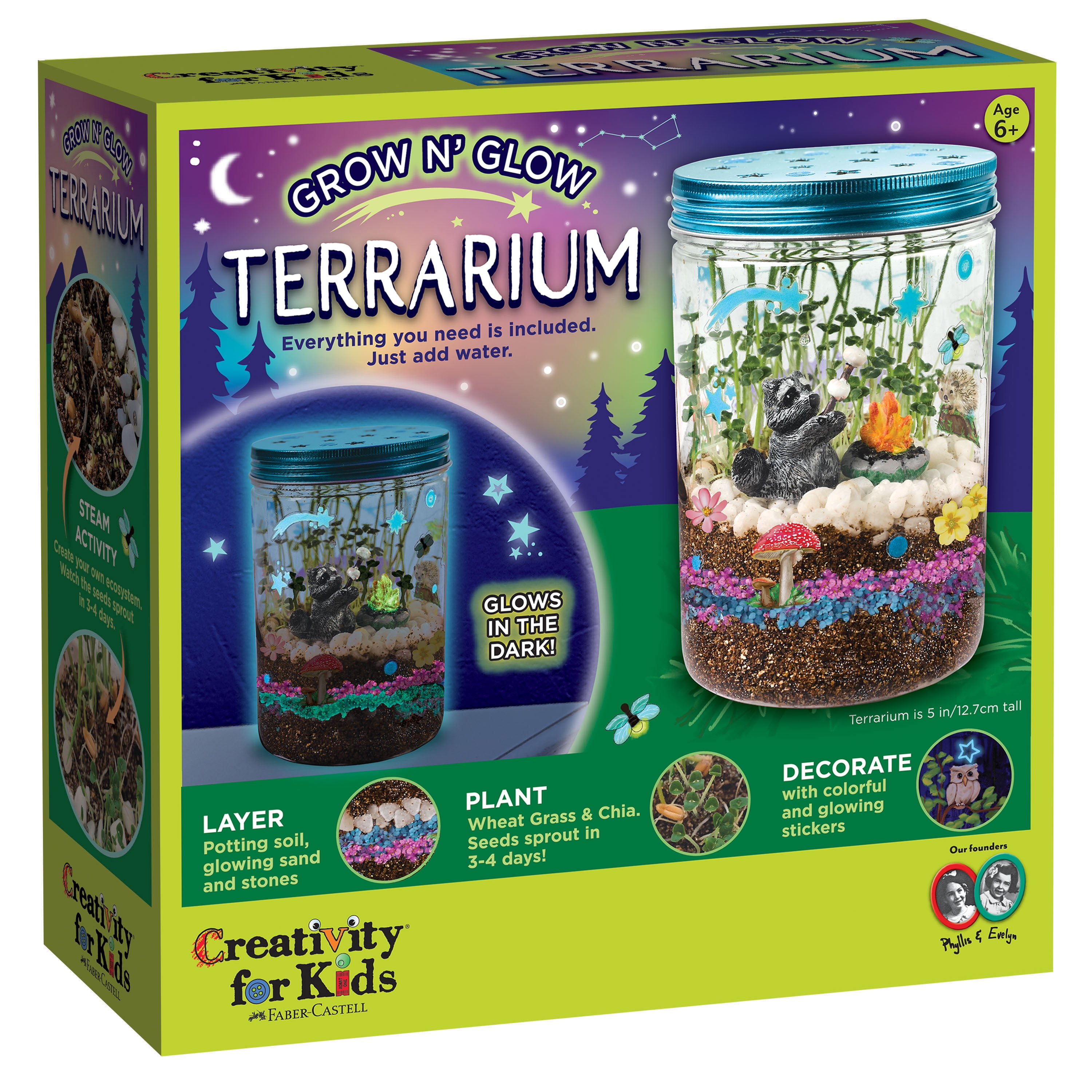 Grow Butterfly Terrarium Sparkling Stickers Plant Seeds Stones Sand Science Kit 