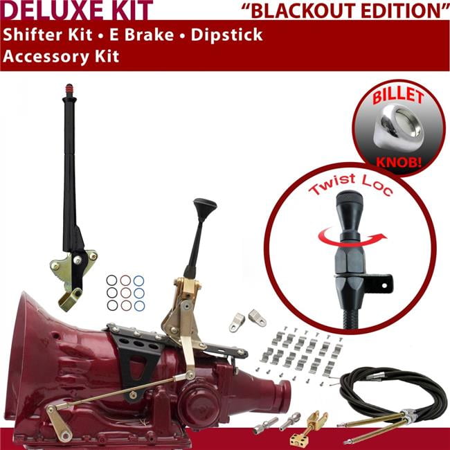 American Shifter 4L80E Shifter Kit Black 6 in. E Brake Cable Clamp Clevis Dipstick for EC010