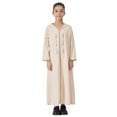 thumbnail image 4 of oqasdz Robes pour Filles Robe à Capuche Brodée Exquise Robe de Fête à Manches Longues avec Dentelle Élégante Appliquée Florale, 4 of 6