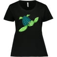 thumbnail image 3 of Inktastic Sea Turtle with Swirls Women's Plus Size T-Shirt, 3 of 5