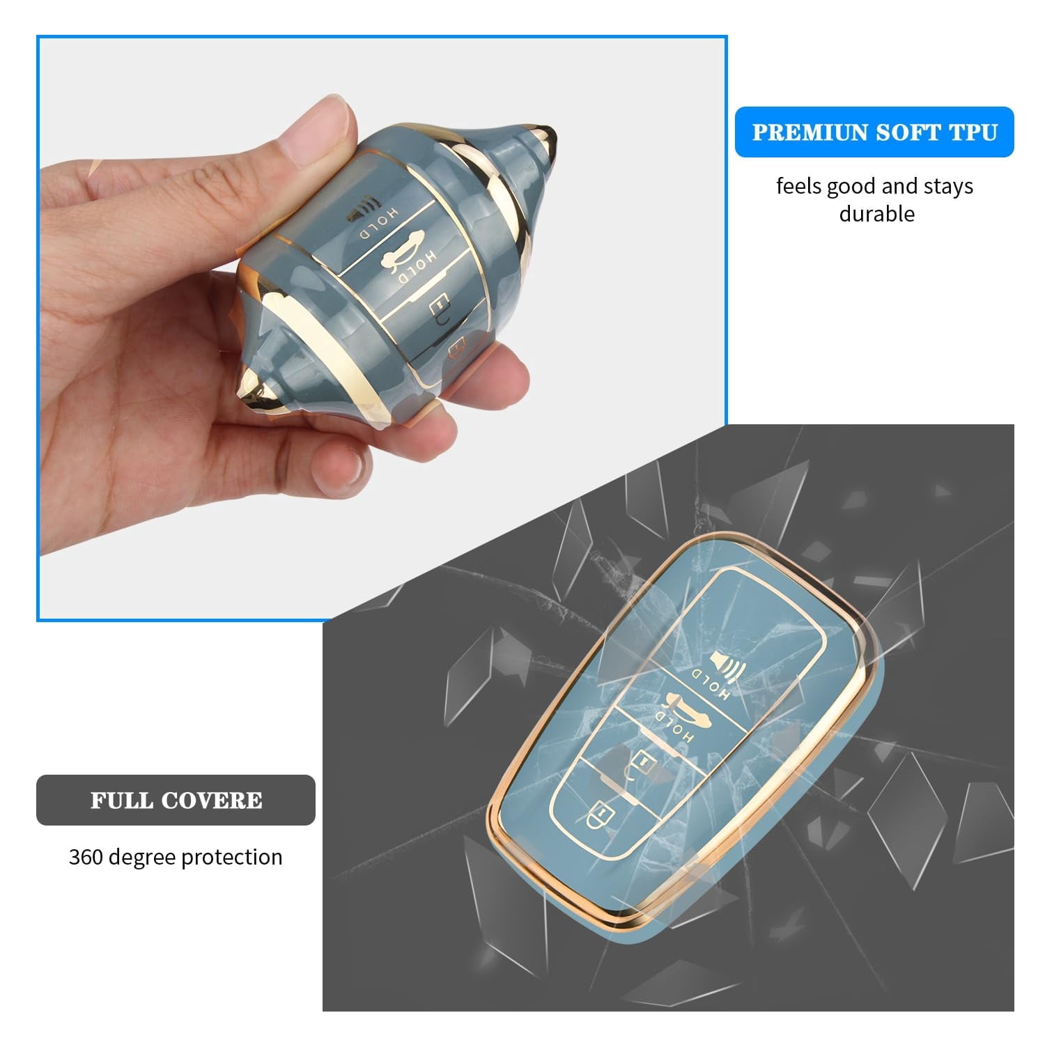 for Toyota Key Fob Cover,  Key Fob Case for 2025 Camry, 2021-2025 Venza, Grand Highlander Hilux, Fortuner, 2022-2025 Tundra Tacoma Remote Key