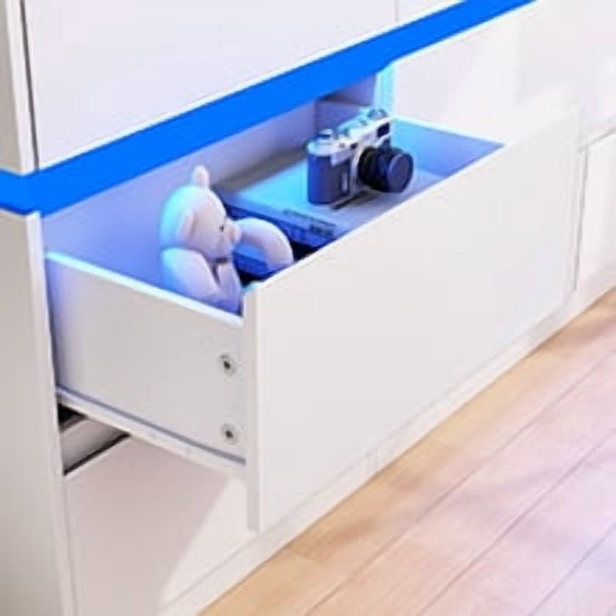 HAUXITIO 9 Drawer Dresser Chest for Bedroom, Modern TV Stand Storage Cabinets for Living Room, White