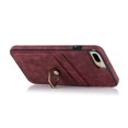 thumbnail image 6 of Slim PU Leather Case for iPhone 8 Plus / iPhone 7 Plus, Soft TPU Bumper Non-Slip Shockproof Phone Case with Kickstand Ring Holder Card Slots Cover for iPhone 8 Plus / iPhone 7 Plus 5.5 Inch,Winered, 6 of 16
