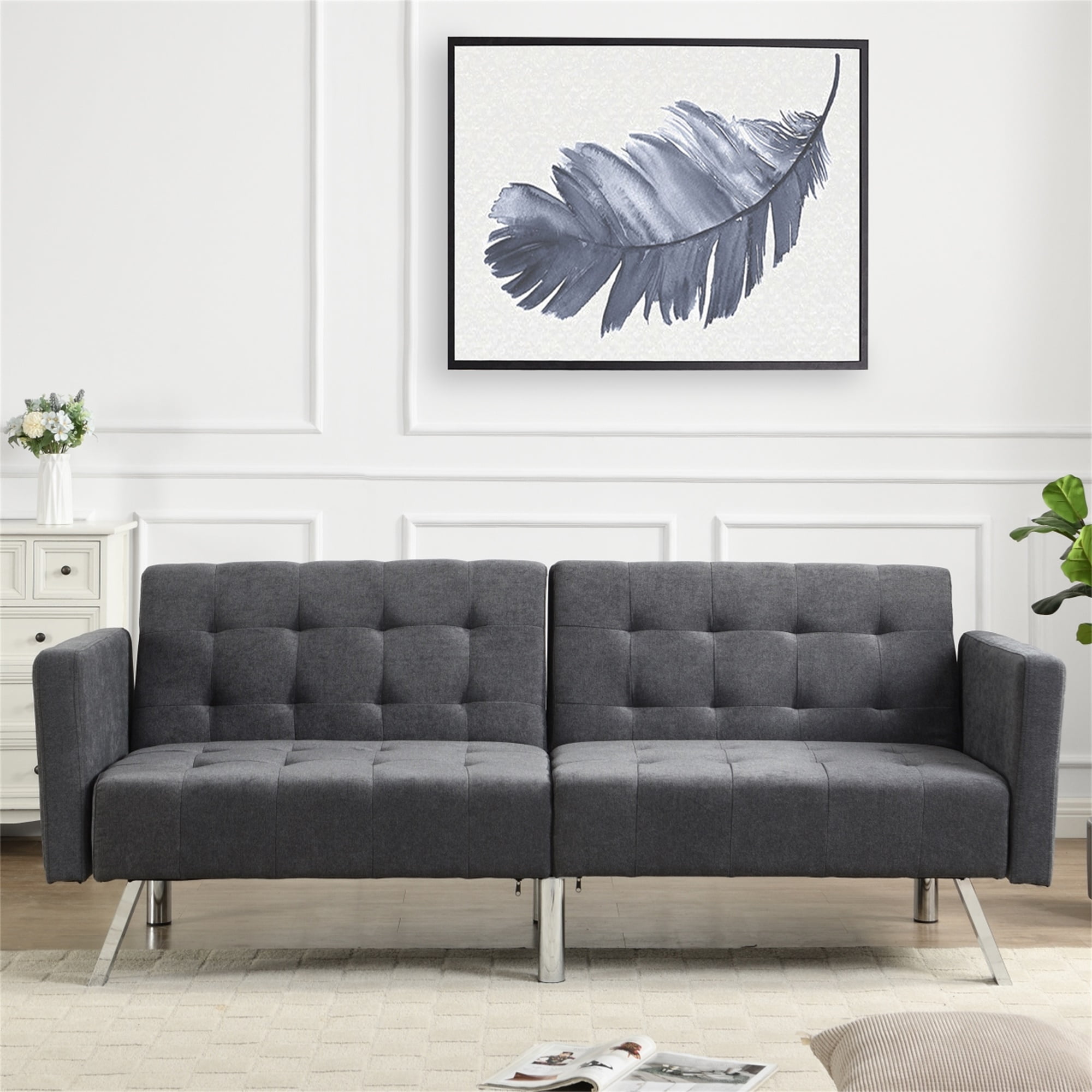 Canddidliike Sofa Bed Convertible Folding ,Couch Sleeper Sofa Armrests , Living Room ,Bedroom Apartment and Reading Room,Dark Grey Canddidliike Sofa Bed Convertible Folding ,Couch Sleeper Sofa Armrests , Living Room ,Bedroom Apartment and Reading Room,Dark Grey