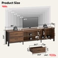 thumbnail image 4 of Bestier Modern LED TV Stand for TVs up to 90" with Temper Glass Shelf, Drawers and Cabinet, Walnut, 4 of 8