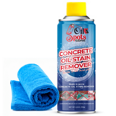 Oil Spots Gone Oil Stain Remover Spray for Concrete, Fact- Acting Driveways Cleaner with Microfiber Cloth, Safe Outdoor Cleaner for Pavers, 6.5 fl oz