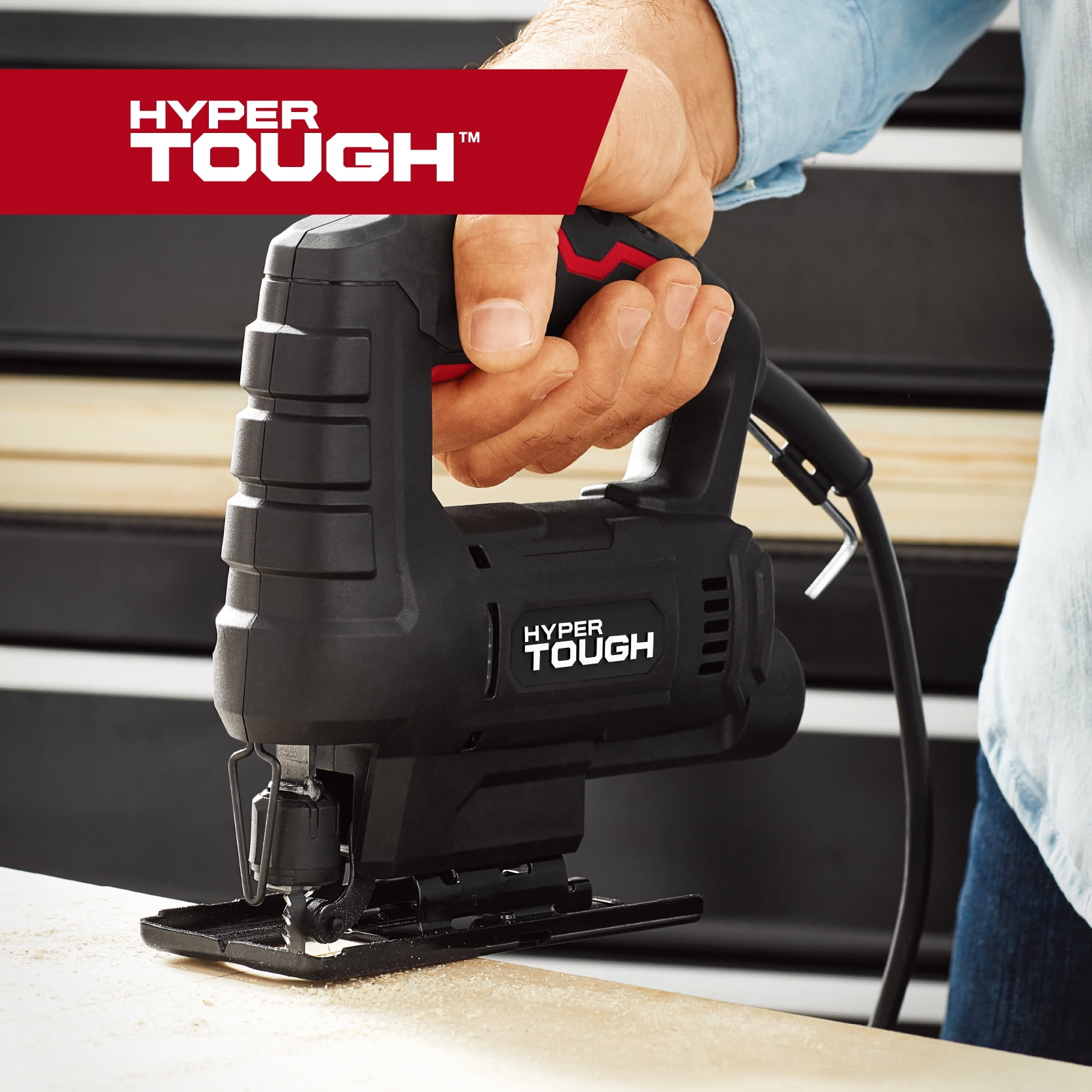 Hyper Tough 3.5-Amp Corded Jig Saw, Corded, 120 Volt, Model Number 44002, for Wood-Cutting