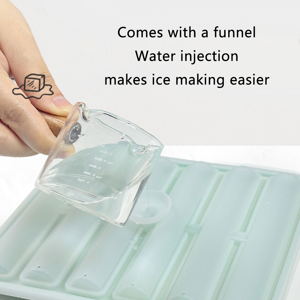 2Pcs Food Grade Silicone Ices Cube Tray Long Cylinders Ices Cube Mold Reusable Ices Maker for Soup Freezers Wine Juice
