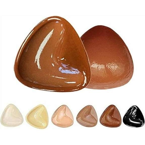 Joyelle Sticky Bra, Nipple Covers No Show, Double Sided Push up Sticky Breast Pads, Adhesive Bras(Dark Brown,D)