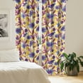 thumbnail image 2 of Ambesonne Floral Curtains, Chrysanthemum Nature Retro, Pair of 28"x63", Pastel Yellow and Fuchsia, 2 of 5