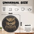 thumbnail image 2 of PU Leather Coasters for Drinks Bar Beer,Set of 6 with Holder,Round Housewarming Gift,Beautiful Owl With Large Eyes, 2 of 4