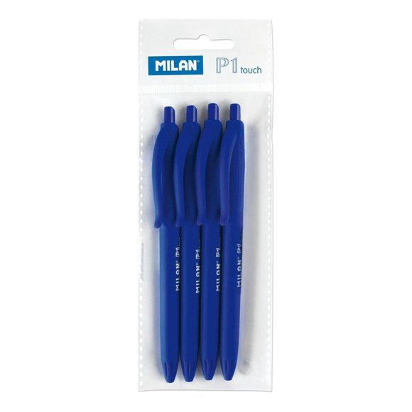 Bolsa 4 Bolígrafos P1 Touch Milan Color Azul punta 1Mm