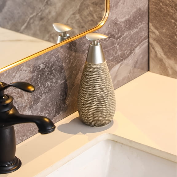 Vintage Bohemian Style Stainless Steel Hand Soap Dispenser with Pump, Suitable for Bathroom and Kitchen