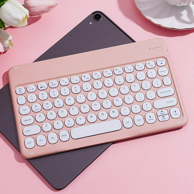 EGNMCR Clavier Gaming Clavier Portable Bluetooth Claviers d'Ordinateur Colorés, Mini Machine à Écrire Rétro Sans Fil Compacte Clavier au Design Flexible avec Pavé Numérique Profil Mince Compact