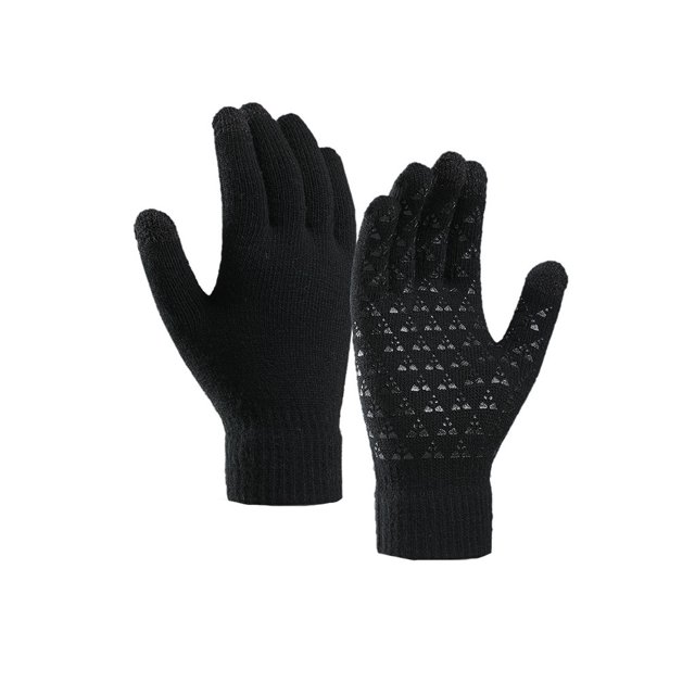 Naiovety 1 par de guantes cálidos de invierno para pantalla táctil, para exteriores, senderismo, ciclismo, camping, guantes de punto de algodón, Deportes de nieve negro 23x11cm Naiovety OD000116-01B