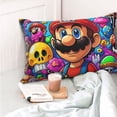 thumbnail image 4 of Lsque Mario Pattern Bedding Waterproof Pillow Protector Zippered Queen – Bed Bug Proof Pillow Encasement-14"x20", 4 of 6