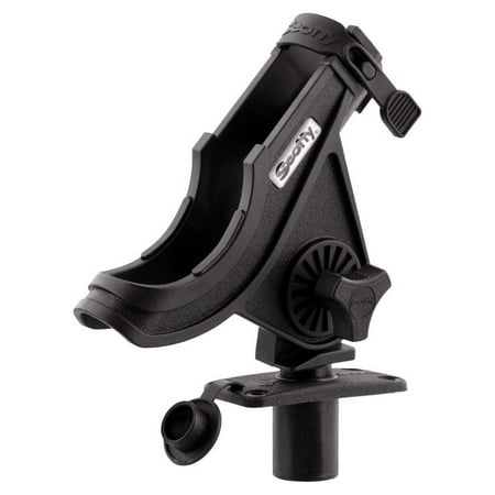 Baitcaster/Spinning Rod Holder Black with 244 Flush Deck Mount Small (0281-BK)