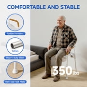 Loyoda Bedside Commode for Seniors with Armrests & Padded Seat, Includes Potty Bucket & Splash Guard, 350 lbs Capacity