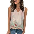 thumbnail image 4 of Fartey Floral Tank Tops for Women Vintage Summer V Neck Sleeveless Shirts Loose Fit Side Slit Hem Flowy Tanks Lightweight Casual Holiday Camisoles Multicolor XL, 4 of 8