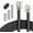 Black-50FT, variant on Phone extension Cord 25 Ft, Telephone Cable with Standard RJ11 Plug and 1 in-Line Couplers and 20 Cable Clip Holders, White
