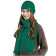 thumbnail image 6 of OWUUcdse Women's Hat & Scarf Sets, Two Pieces Soft Thermal Knitted Winter Beanie and Scarf Green Size One Size, 6 of 6