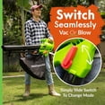 thumbnail image 2 of GreenSweep 3-in-1 Leaf Blower, Vacuum & Mulcher – 10 Amp Electric Garden Tool with 10-Gallon Collection Bag – Lightweight, Powerful & Easy to Use, 2 of 6
