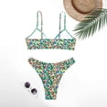 thumbnail image 4 of MKLEKYY Trajes De Baños Women Fashion Sexy Suspenders Swimsuit Two Piece Printed Metal U Bikini Swimsuit, 4 of 6