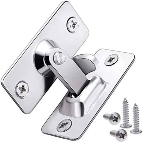 Door Hasp Latch 90 Degree, Stainless Steel Safety Angle Locking Latch Pocket Door Lock Screen Door Lock Sliding Door Latch for Push/Sliding/Barn Door