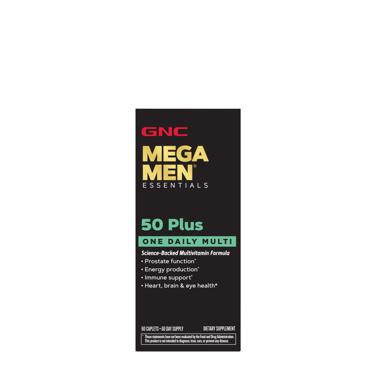 GNC Mega Men® 50-Plus One Daily Multivitamin, 60 Tablets, Vitamin and Mineral Support