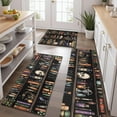 thumbnail image 2 of Black Halloween Skull Book Pattern Kitchen Rugs Sets Of 3,Kitchen Runner Rugs Non Skid Washable,Decorative Kitchen Floor Mats for Kitchen,Sink,Laundry,17"x30"+ 17"x47" + 17"x59", 2 of 6
